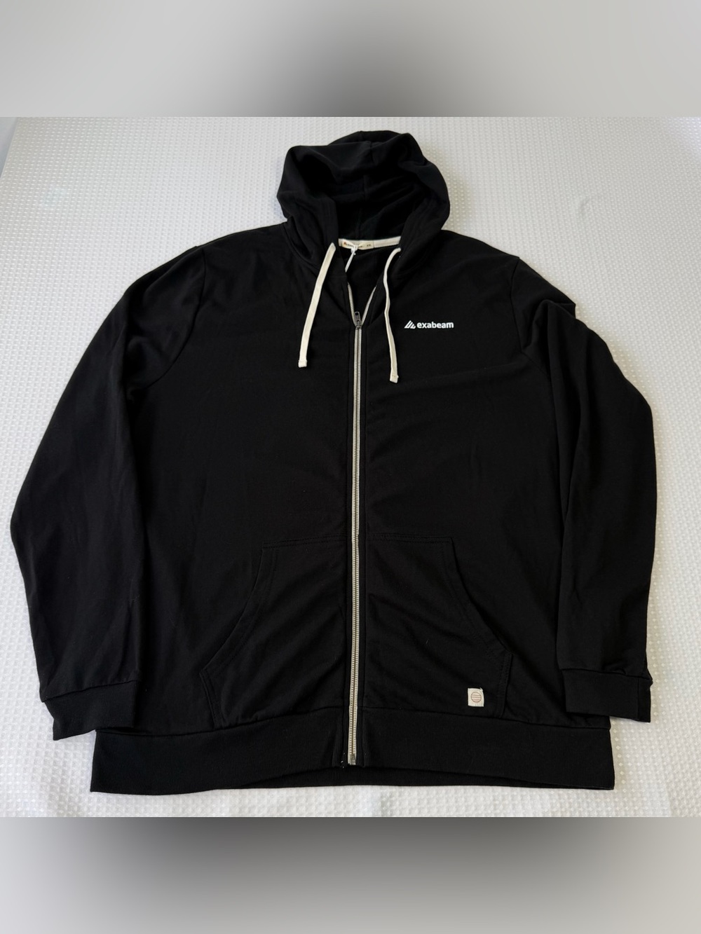 Marine Layer Men's Afternoon Full Zip Hoodie Black Sweatshirt Corp Logo XXL NWT